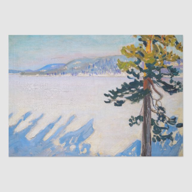 Papel De Seda Akseli Gallen-Kallela - Lago Ruovesi en invierno (Anverso)