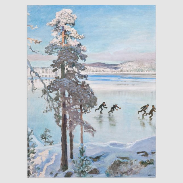 Papel De Seda Akseli Gallen-Kallela - Patinadores cerca de la co (Subido por el creador)