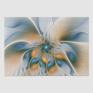 Papel De Seda Alarmante, Abstracta Fantasía Fractal Art Con Azul