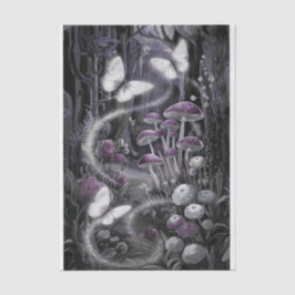 Papel De Seda Alas brillantes, mariposas contra el bosque