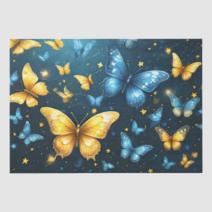 Papel De Seda Alas de alegría: Mariposas voladoras azules y amar