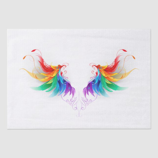 Papel De Seda Alas de Arcoíris Esponjosas (Anverso)
