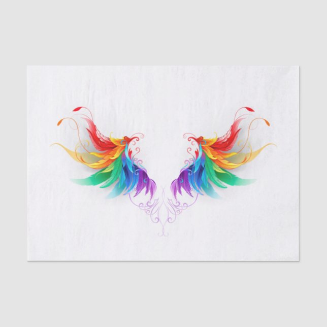 Papel De Seda Alas de Arcoíris Esponjosas (Anverso)