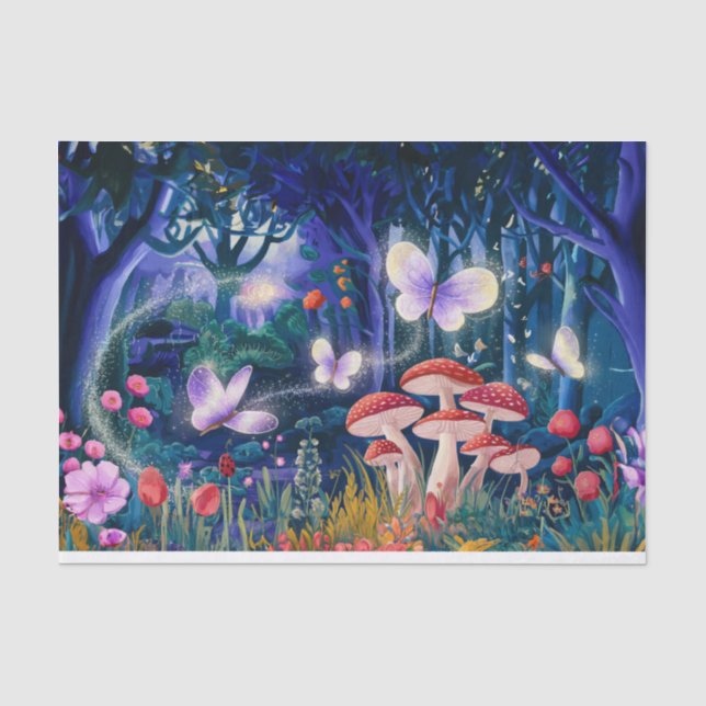 Papel De Seda Alas de Mariposa Mágicas Bosque,  (Anverso)