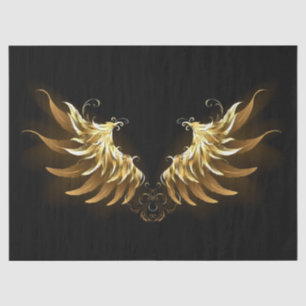 Papel De Seda Alas del Ángel de Oro sobre fondo negro