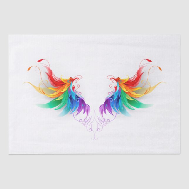Papel De Seda Alas del arco iris fluidas (Anverso)