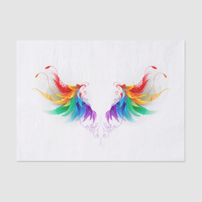 Papel De Seda Alas del arco iris fluidas (Anverso)