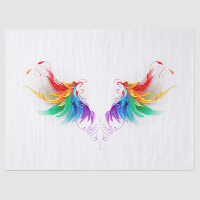 Papel De Seda Alas del arco iris fluidas (Anverso)