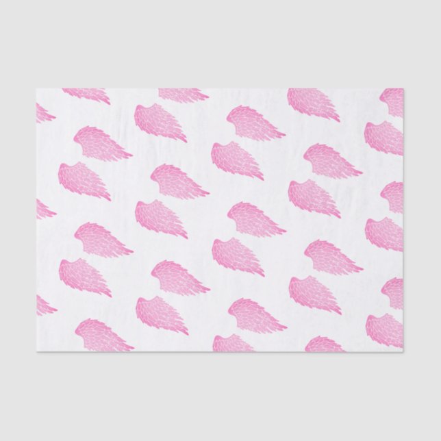 Papel De Seda Alas rosadas bonitas y blanco del ángel (Anverso)