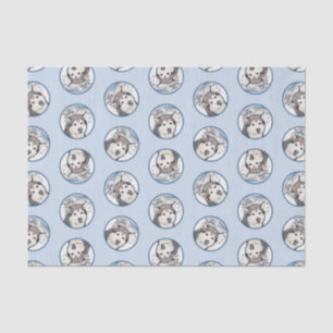 Papel De Seda Alaskan Malamute Pintura de Mal Mally Sled Dog Art