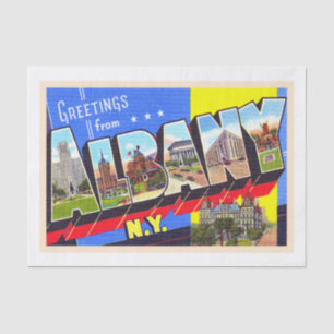 Papel De Seda Albany New York NY Vintage Large Letter Postcard