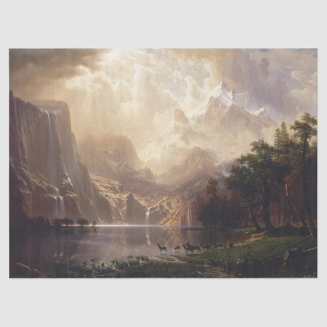 Papel De Seda Albert Bierstadt "Among the Sierra Nevada" (1868) (Anverso)