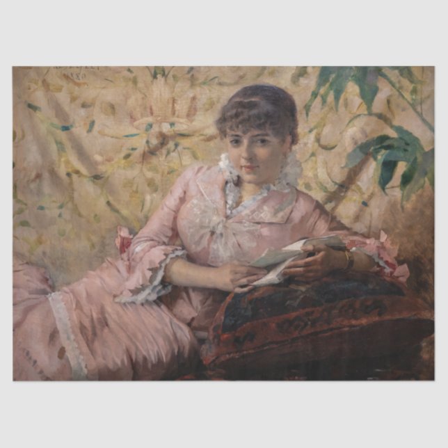 Papel De Seda Albert Edelfelt - The Reading Parisienne (Anverso)
