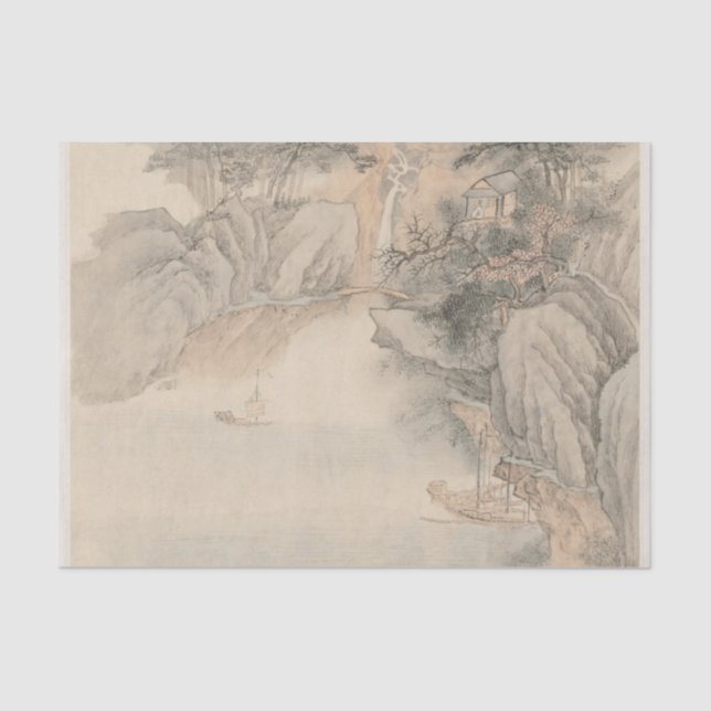 Papel De Seda Álbum de Landscapes 4 por Wang Gai (Anverso)