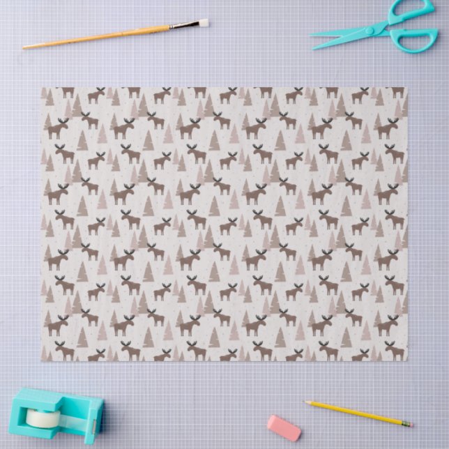 Papel De Seda Alces en invierno (Artesanía)