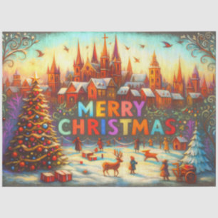 Papel De Seda Aldea de los Navidades de los libros de historias