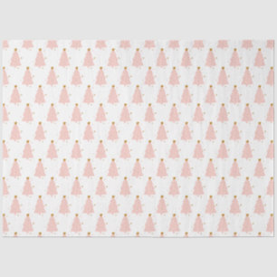 Papel De Seda Alegre festividad rosada en árbol de Navidad