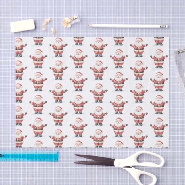 Papel De Seda Alegre Navidad de Santa Claus (Artesanía)
