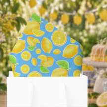 Alegre patrón de limón amarillo y azul cítrico