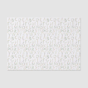 Papel De Seda Alfabeto acuático floral