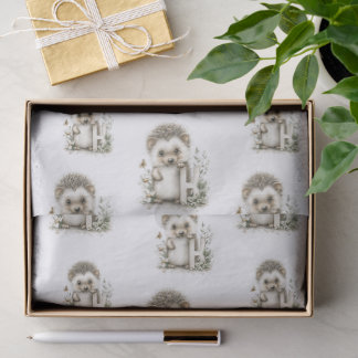 Papel De Seda Alfabeto de animales bebés adorables en acuarela E