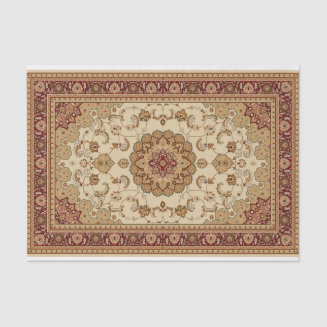 Papel De Seda Alfombra persa borgoñona (Anverso)