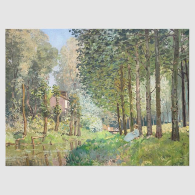 Papel De Seda Alfred Sisley - Descansa a lo largo del Stream (Anverso)