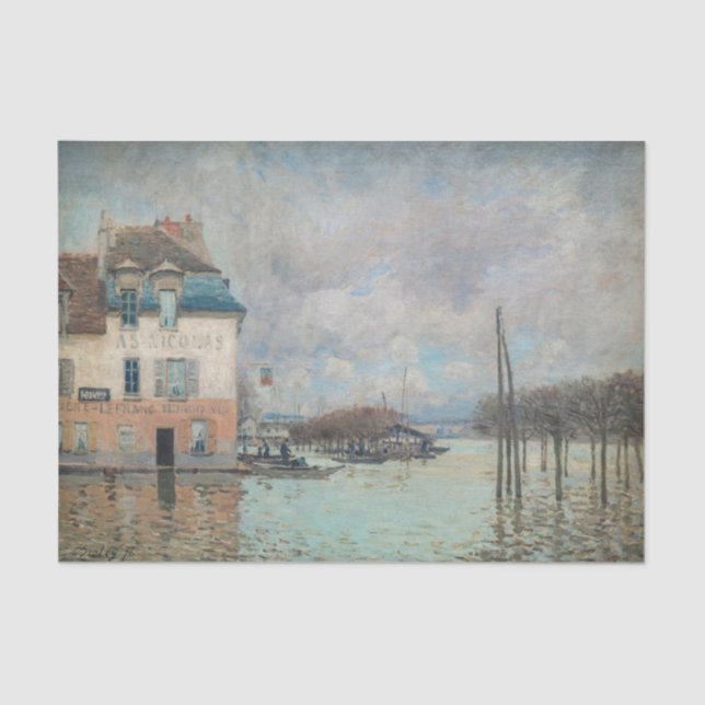 Papel De Seda Alfred Sisley - Inundación en Port-Marly 1876 (Anverso)