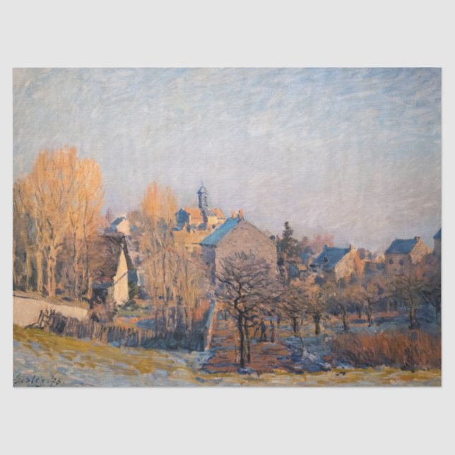 Papel De Seda Alfred Sisley - Mañana helada en Louveciennes (Anverso)