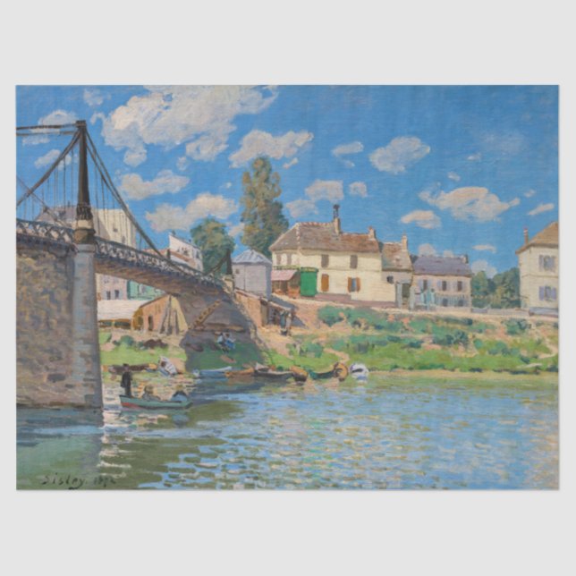 Papel De Seda Alfred Sisley - Puente en Villeneuve-la-Garenne (Anverso)