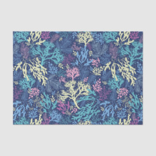 Papel De Seda Algas marinas azules