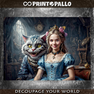 Papel De Seda Alice en el País de las Maravillas con el Gato de