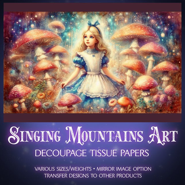 Papel De Seda Alice in Dreamy Mushroom Wonderland Decoupage (Subido por el creador)