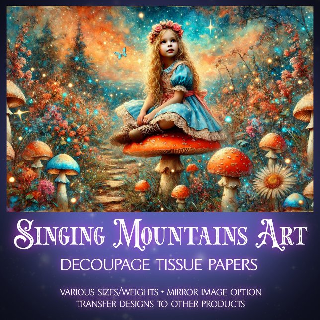 Papel De Seda Alice In Mushroom Wonderland  Dreamscape Decoupage (Subido por el creador)