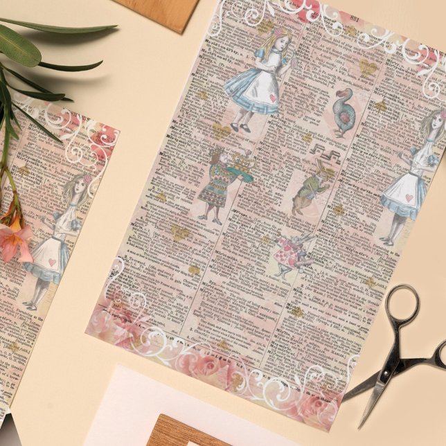 Papel De Seda Alice In Wonderland Collage Decoupage (Subido por el creador)