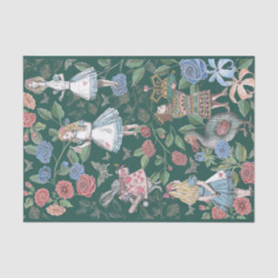 Papel De Seda Alice In Wonderland Collage Decoupage Green
