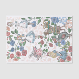 Papel De Seda Alice In Wonderland Collage Decoupage White