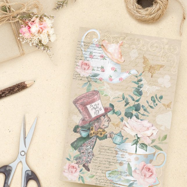 Papel De Seda Alice In Wonderland Decoupage Mad Hatter (Subido por el creador)