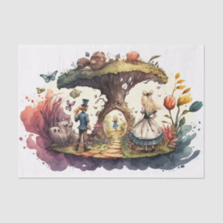 Papel De Seda Alice In Wonderland Watercolor Decoupage