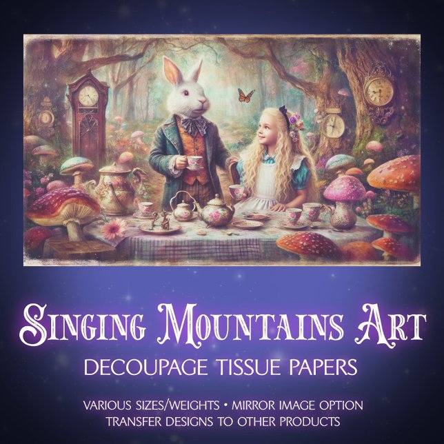 Papel De Seda Alice & Rabbit Storybook Tea Party Decoupage (Subido por el creador)