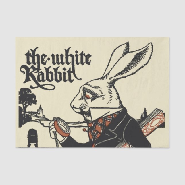 Papel De Seda Alice White Rabbit Classic (Anverso)
