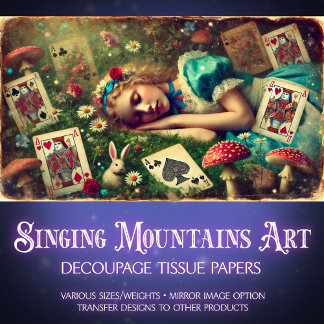 Papel De Seda Alice Wonderland Dreams Vintage Fantasy Decoupage