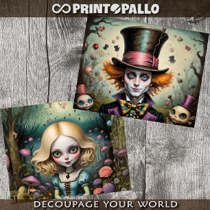 Papel De Seda Alice y El Sombrerero Loco en Wonderland