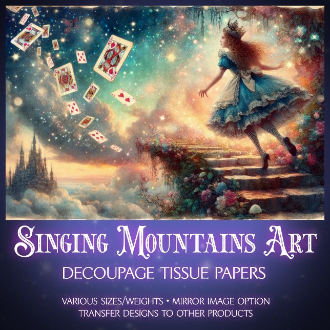 Papel De Seda Alice's Ascent To Enchanted Castle Decoupage (Subido por el creador)