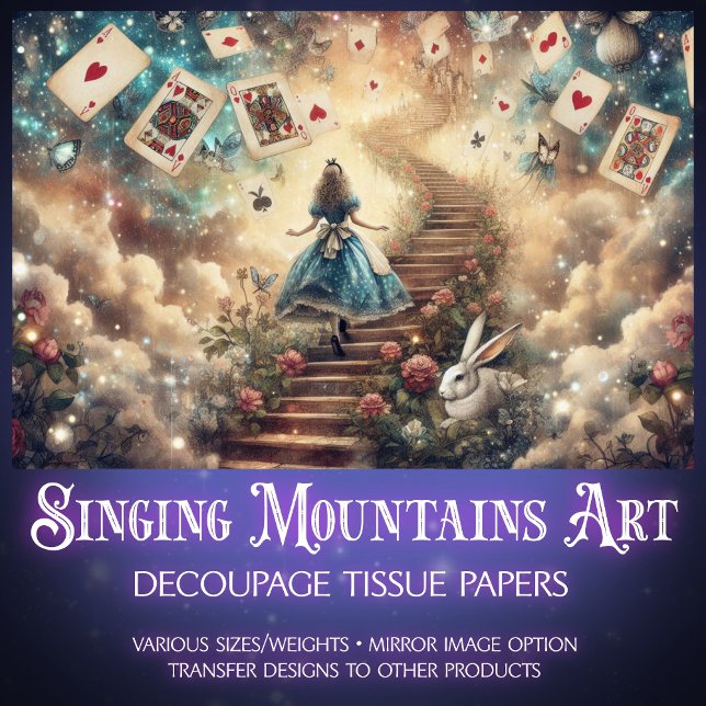 Papel De Seda Alice's Whimsical Castle In The Clouds Decoupage (Subido por el creador)