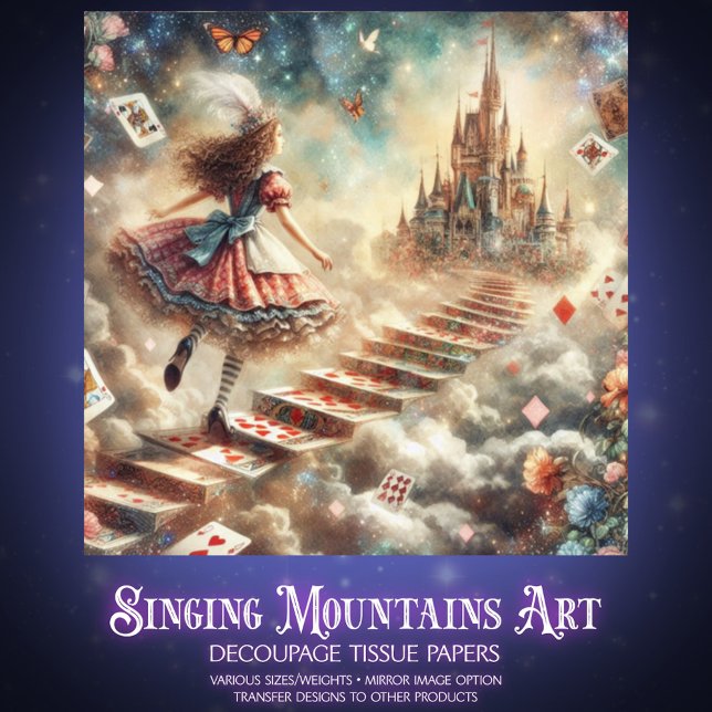 Papel De Seda Alice's Whimsical Castle Quest Decoupage (Subido por el creador)