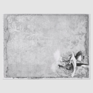 Papel De Seda Alicia de oruga negra y blanca en el país de las m