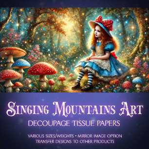 Papel De Seda Alicia en el desfile del bosque de champiñones en 