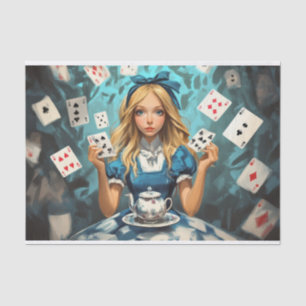Papel De Seda Alicia en el país de las maravillas con cartas de