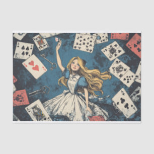 Papel De Seda Alicia en el País de las Maravillas Jugando Cartas